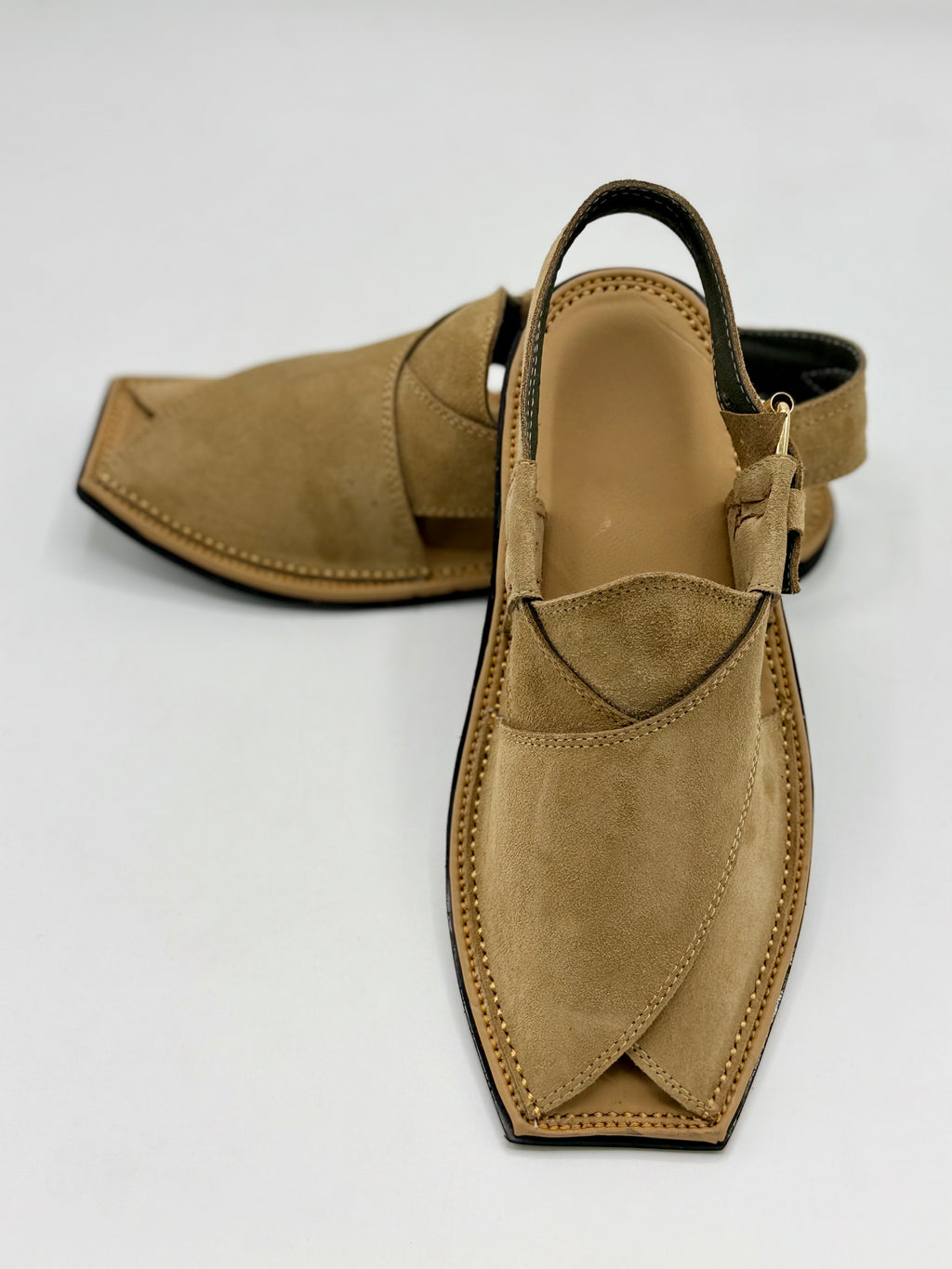 T-Shape Suede Camel