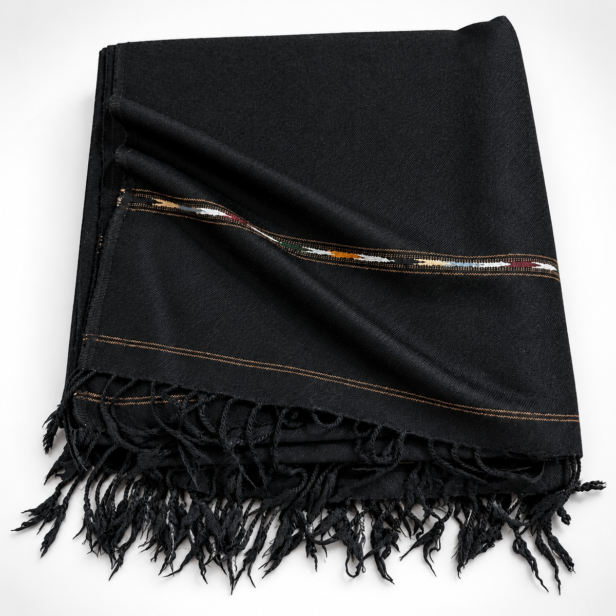 Barveza Special Imported Wool Black Shawl Weight 700 Gram