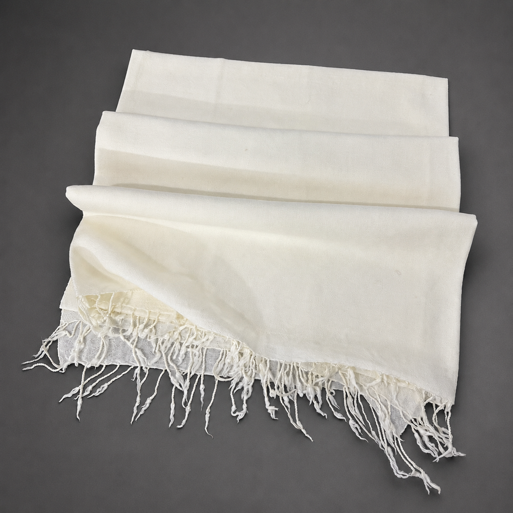 Barveza Special Ladies Plain White Shawl
