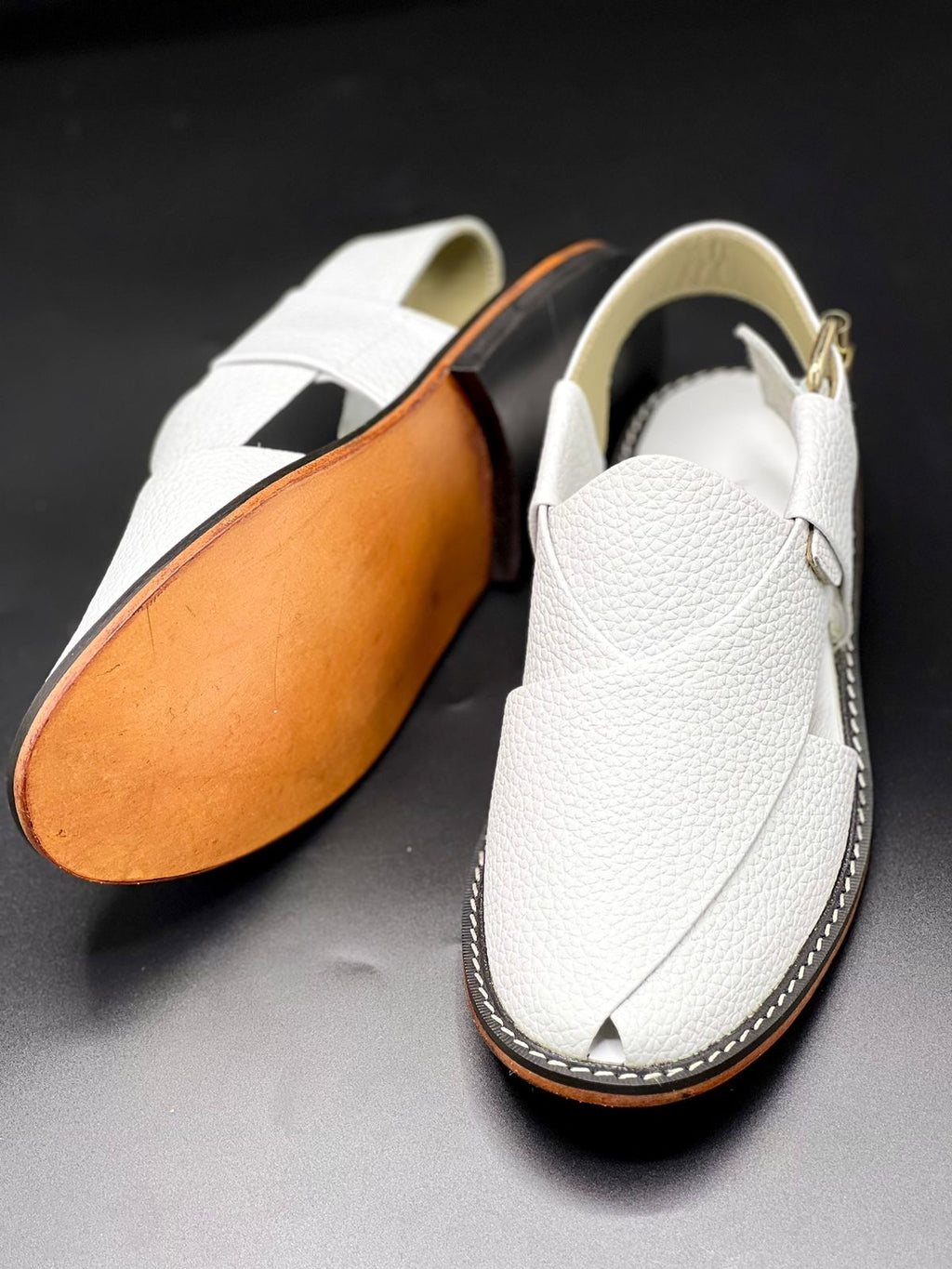 Leather Sole White Dotted