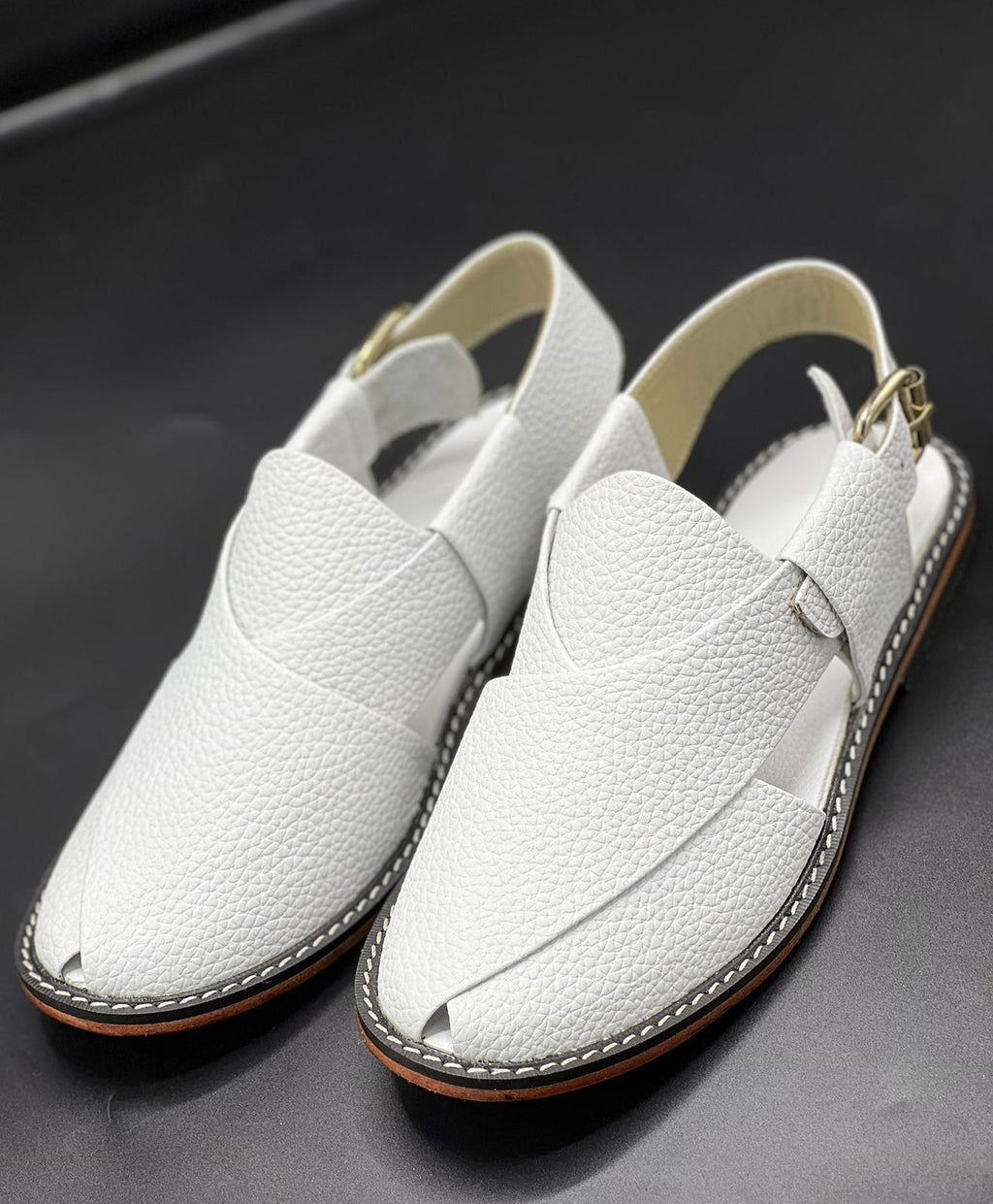 Leather Sole White Dotted