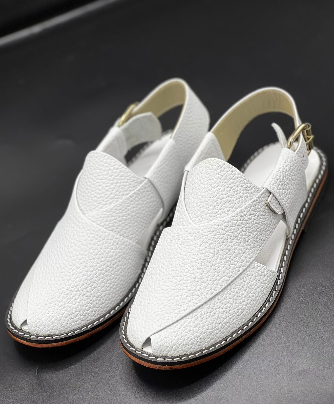 Leather Sole White Dotted